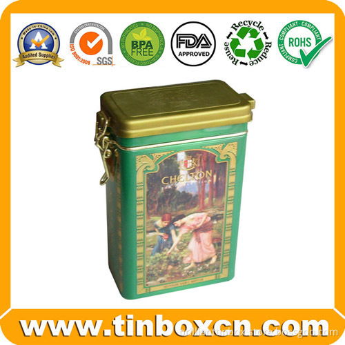 Rectangular Metal Large Storage Tea Tin Box for Food Packaging